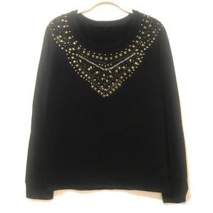 Western Gold Beaded Cowgirl Sweatshirt - EUC